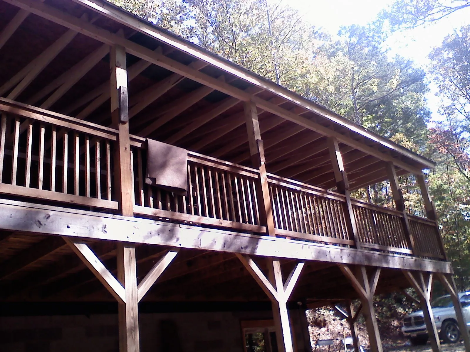 Timber framing under a new elevated porch and deck — Roof Leak Repair in Nortonville by Roofing Brothers